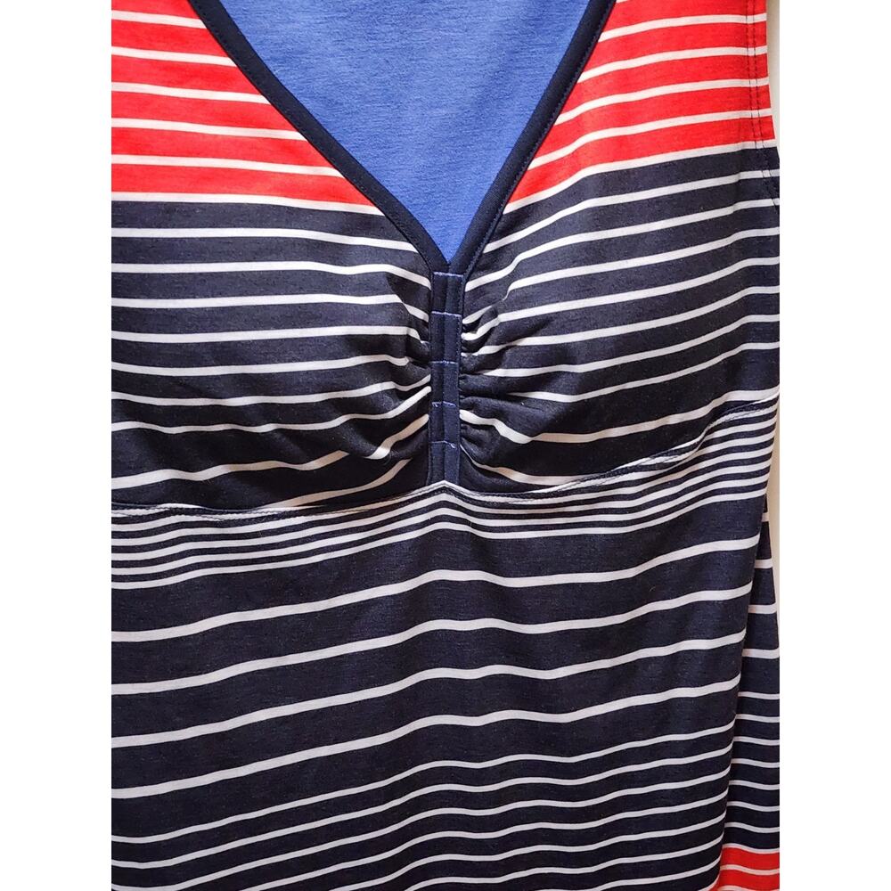 Gerry V-Neck Sleeveless Active Summer Dress Pockets Multicolor Patriotic Size S - Picture 4 of 9